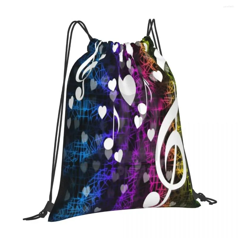 Shopping Bags Music Notes Fashion Sports Drawstring Pocket School Bag Men And Women Outdoor Backpack