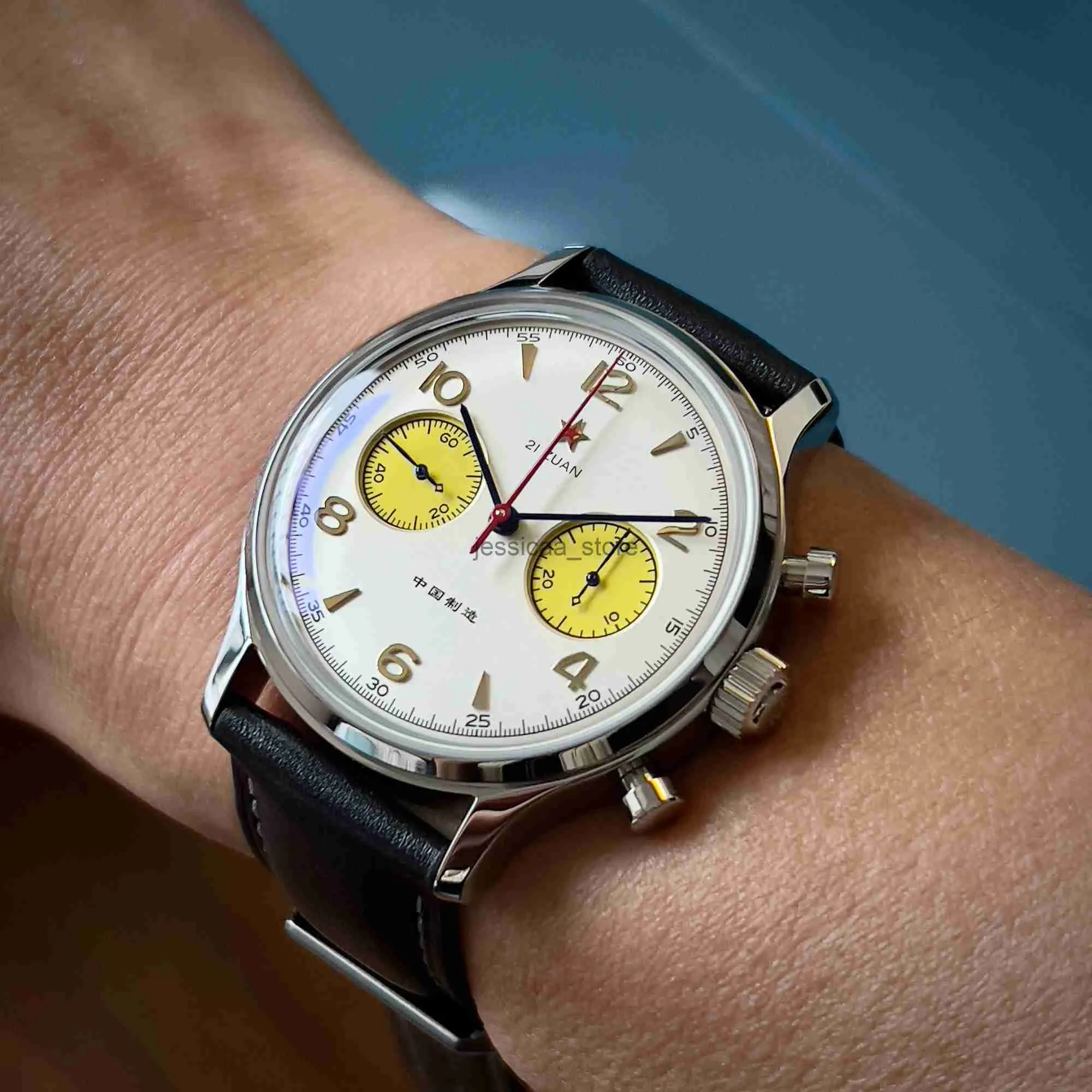 Andere horloges ST19 Mechanical Men Watches Chronograph ST1901 Mechanische waterdichte top Brand MysteriousCode Pilot Vintage Men's Watch J240118