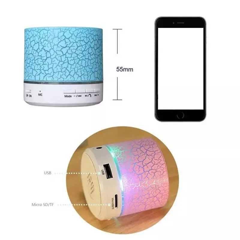 good selling mini Speakers A9 Mini Portable mobile phone Bluetooth Wireless Speaker with Colorful LED Light