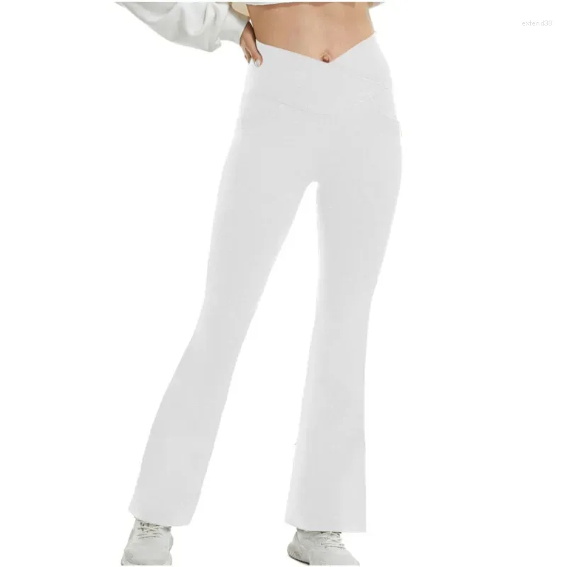 Damenhose Frühling und Sommer Qualität einfarbig bequem lässig Micro La hohe Taille Slim Fit breiter Fuß Yoga Fitness