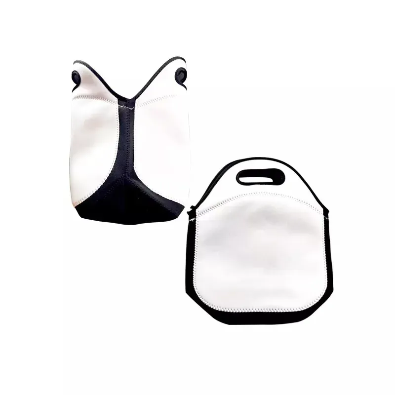 Neoprene Sublimation Lunch Bags Blanks White Reusable Tote Bag Handbag Double Layer Insulated DIY School Bag