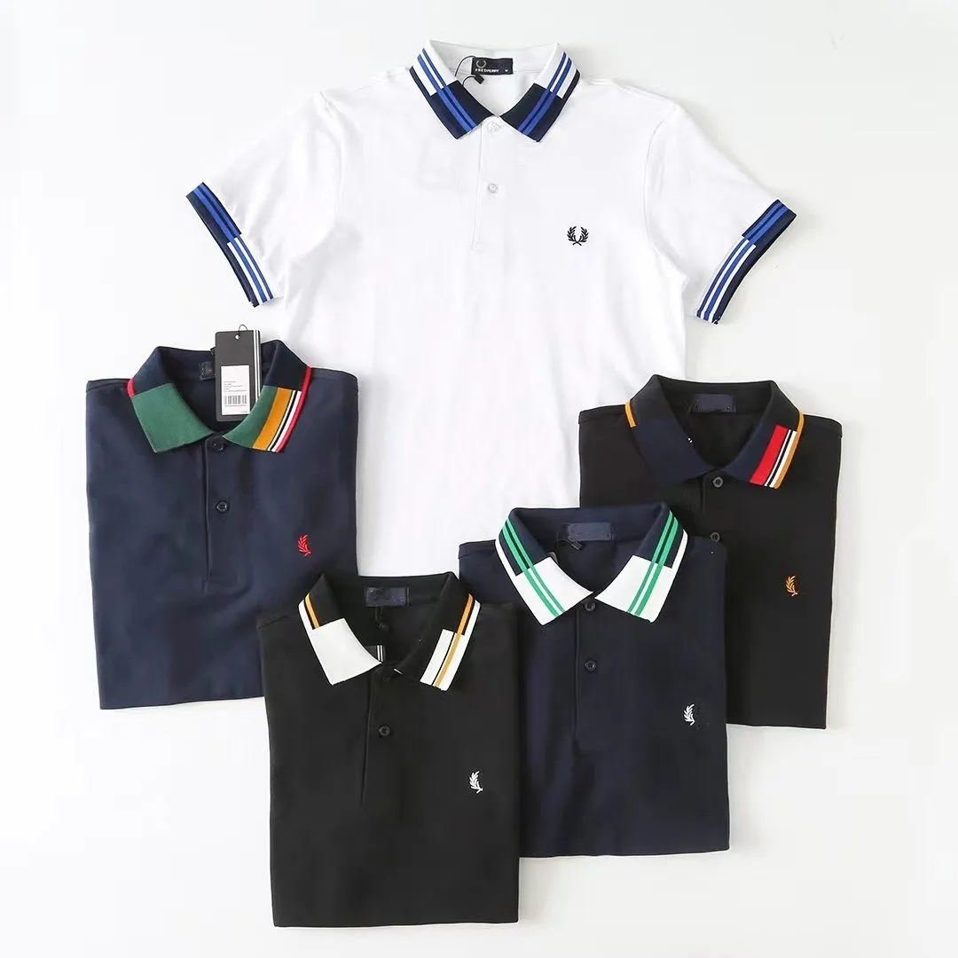 Polos de verano para hombre de manga corta Fred Perry bordado polo camiseta polos de solapa casual Camisetas de moda solapa de manga corta transpirable casual para