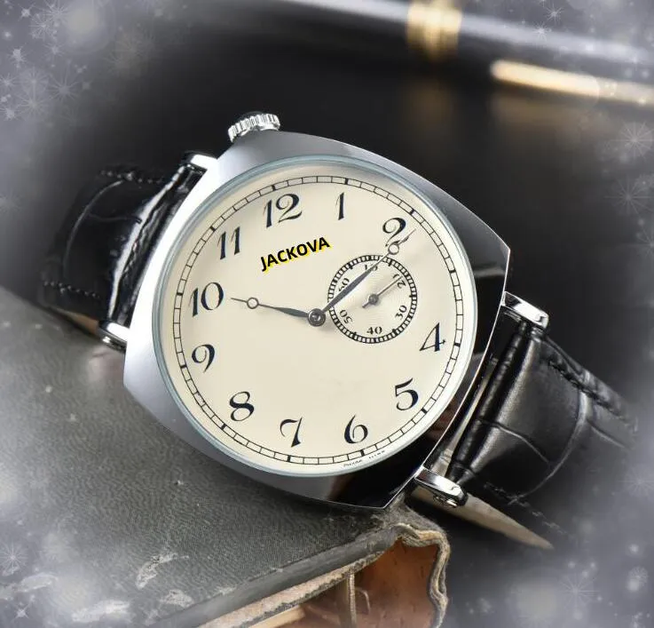 Président populaire luxe trois broches un œil conception montres chronographe extérieur batterie à quartz super lumineux classique bracelet en cuir montres orologio di lusso