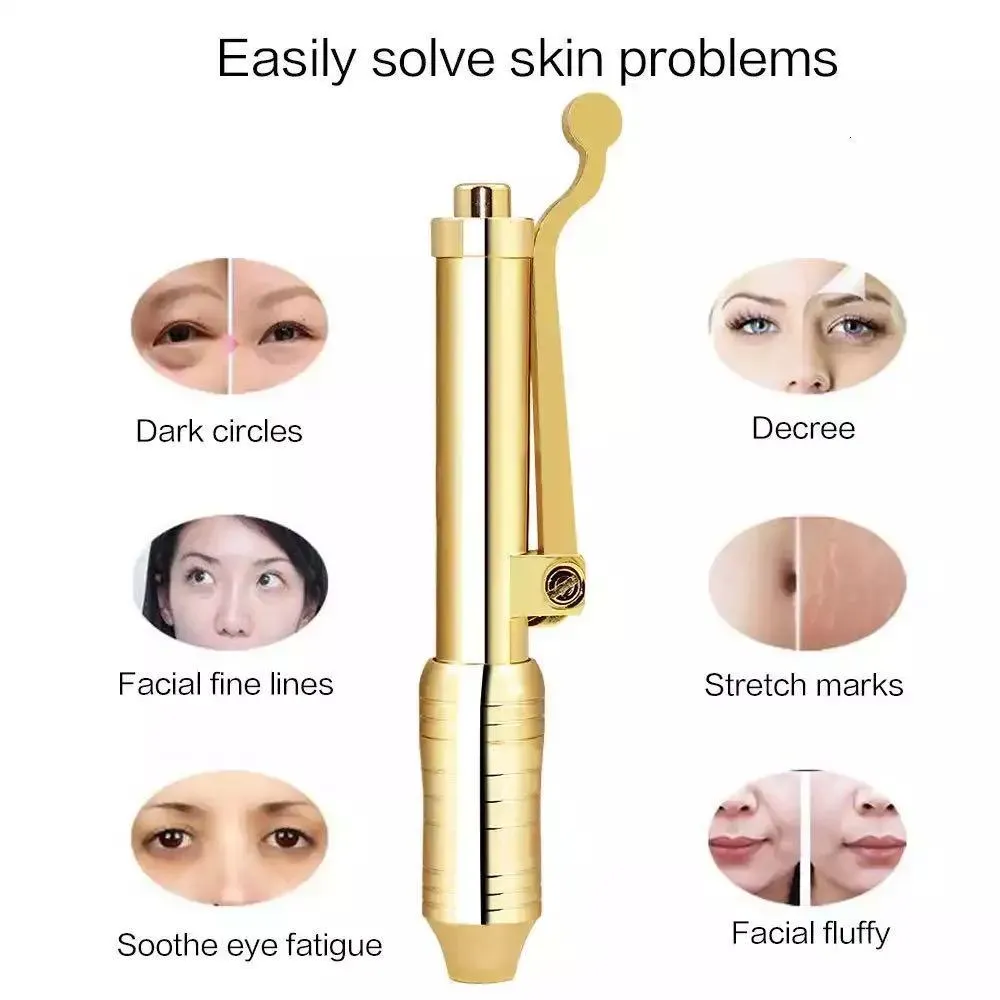 24K Gold Hyaluron Pen for Anti Wrinkle Lip Lifting Atomizer Skin Rejuvenation Mesotherapy Gun Injection with Adater