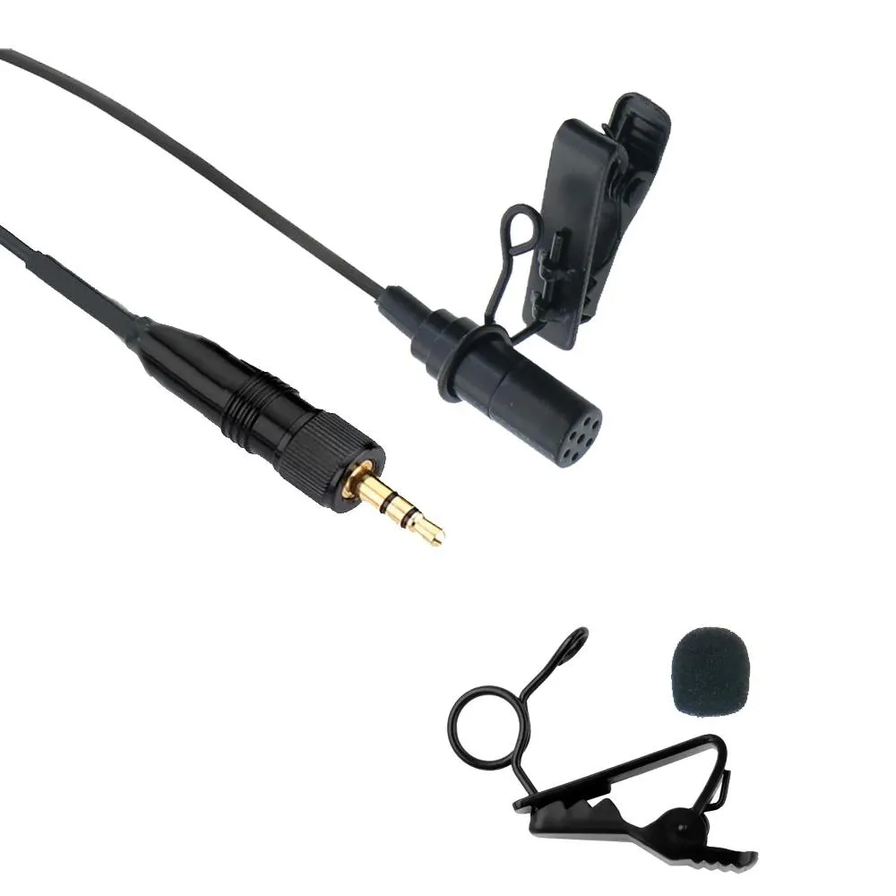 Mikrofony Czarna Lapel Lavalier Mikrofon dla Sony V1 D11 D12 UWP UTX Kamera bezprzewodowa System MIC MIC System MP3 Earcphone części 1,9m Drut