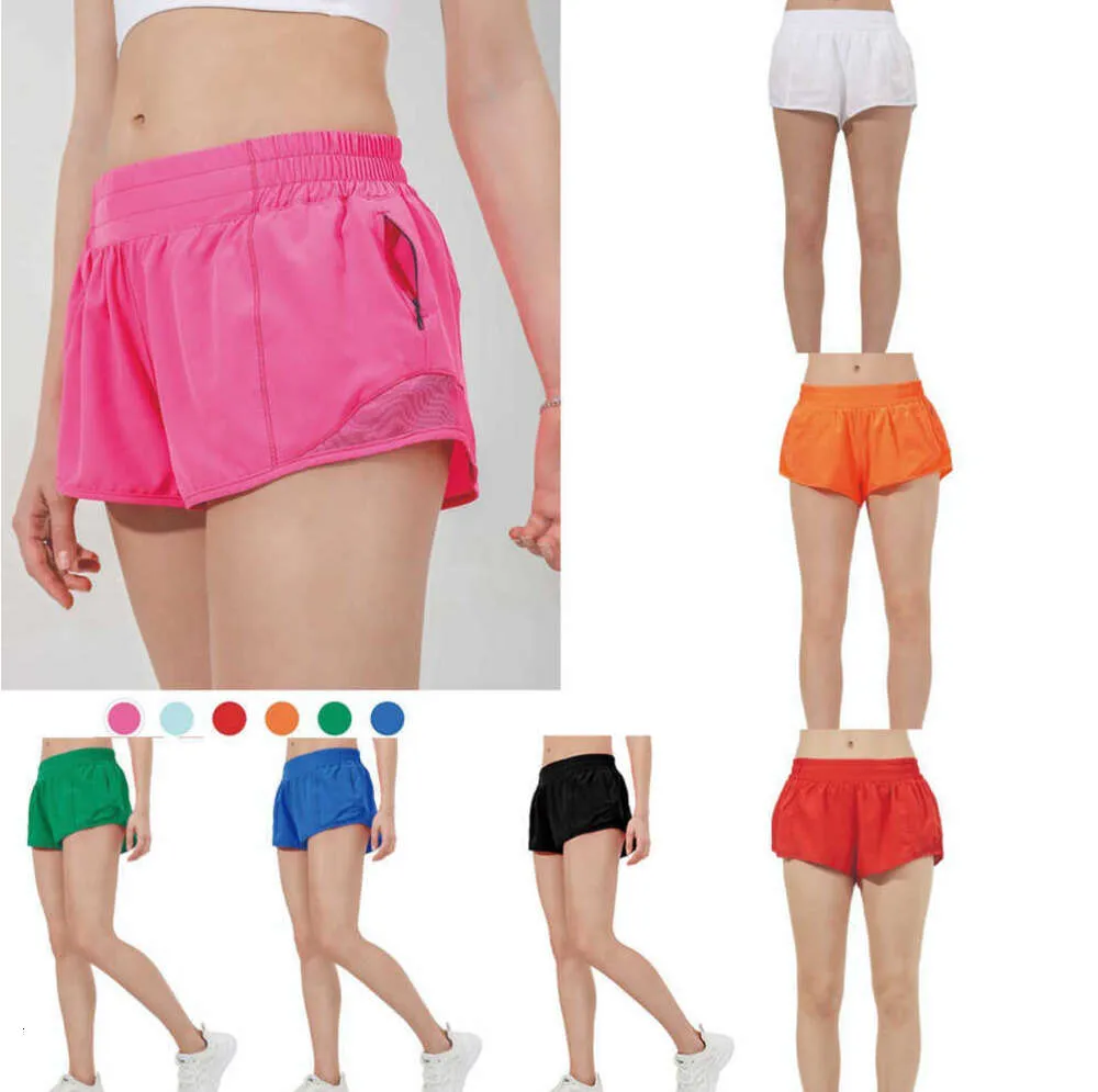 Designers Lululemenly Femmes Yoga Shorts Fit Poche à fermeture éclair Taille haute Séchage rapide Femmes Train Court Style ample Respirant Gym Qualité Design classique 9132ess