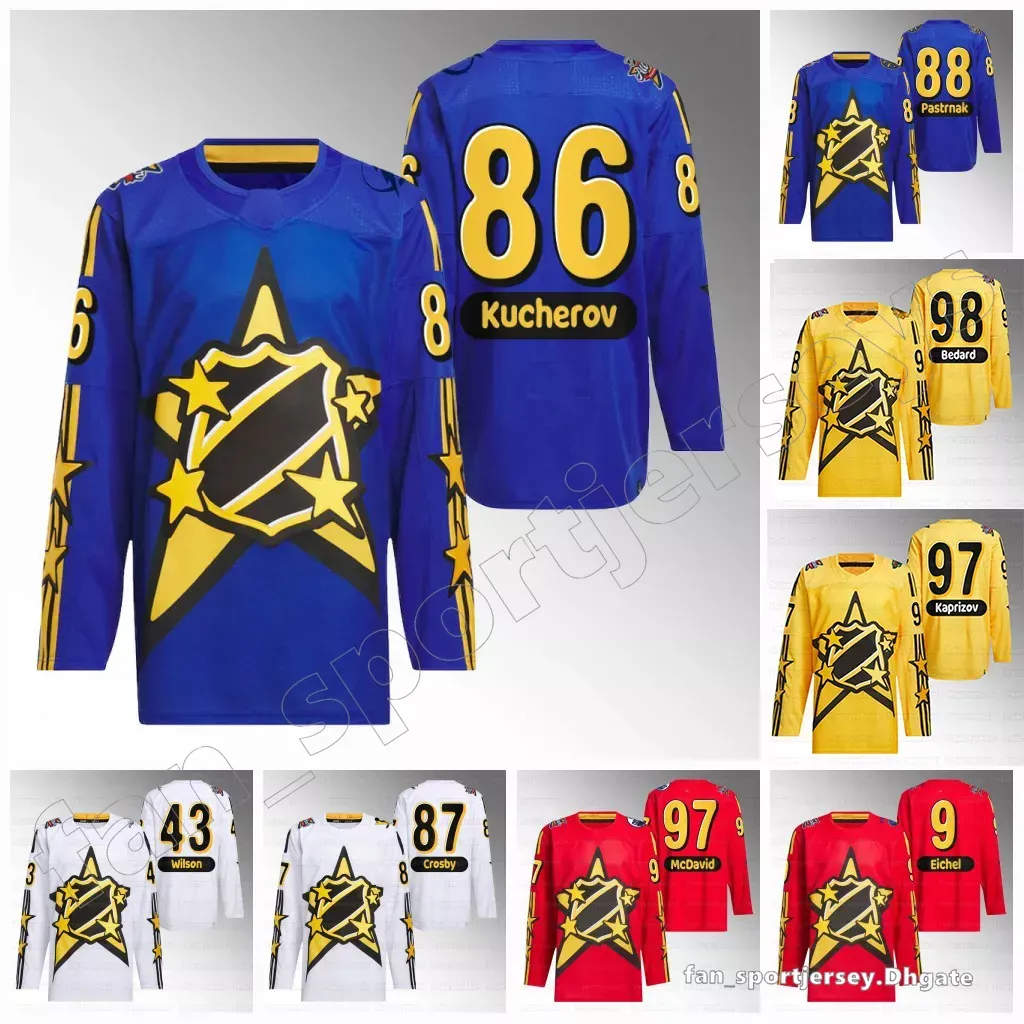 2024 All-Star-Trikot Connor Bedard David Pastrnak Sidney Crosby Jeremy Swayman Auston Matthews Kirill Kaprizov Connor McDavid Sebastian Aho Jack Hughes Nylander