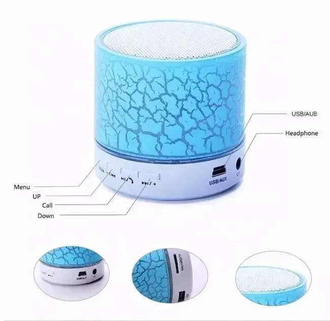good selling mini Speakers A9 Mini Portable mobile phone Bluetooth Wireless Speaker with Colorful LED Light