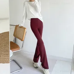 Yoga Fitness Flared Pants Girl Soft Sanding Exercise Yogas Pants High Waist Training Bell Bottoms Upturned buttocks Naked Sport Full Length00555