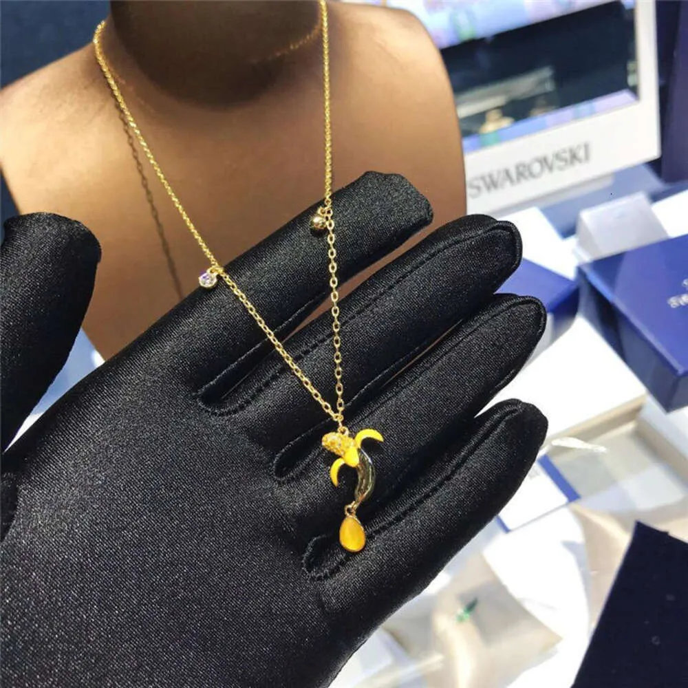 Swarovski Necklace for Women Luxury Fashion Jewelry Original Quality Fruit Banana Summer Colorful Small and Popular Cute and Charming Temperament