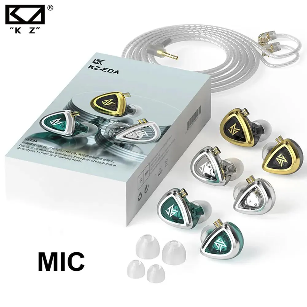 Auricolari KZ EDA 3 Paia 3 Auricolari Audio In Ear Monitor Cuffie Sport con Cancellazione del Rumore Cuffie HIFI Auricolari Bilanciati Staccabili Senza Microfono