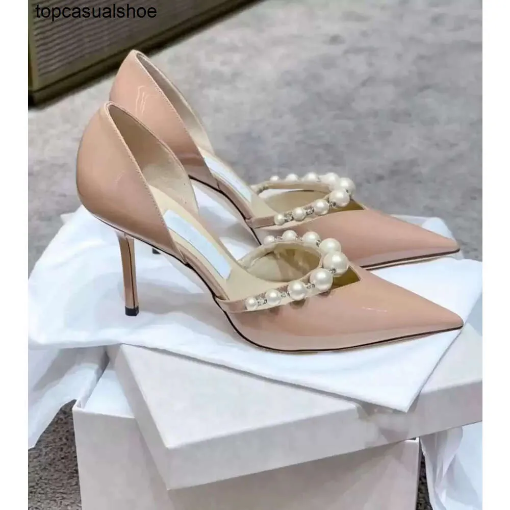 JC Jimmynessity Choo Chaussures talons Summer Women Brand Pumps Aurelie High 65 mm Talèled Patent Leather Ladies Single EU35-43