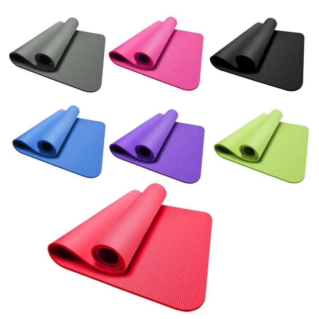 Deluxe yoga mat anti-slip 10 mm thick nitrile rubber pad for dance gymnastics