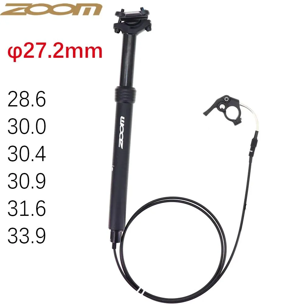 Mesajlar Zoom Droper Seatpost 27.2 mm Yükseklik ayarlanabilir koltuk Dahili yönlendirme 80mm seyahat MTB bisiklet damlası 28.6 30.4 30.9 31.6