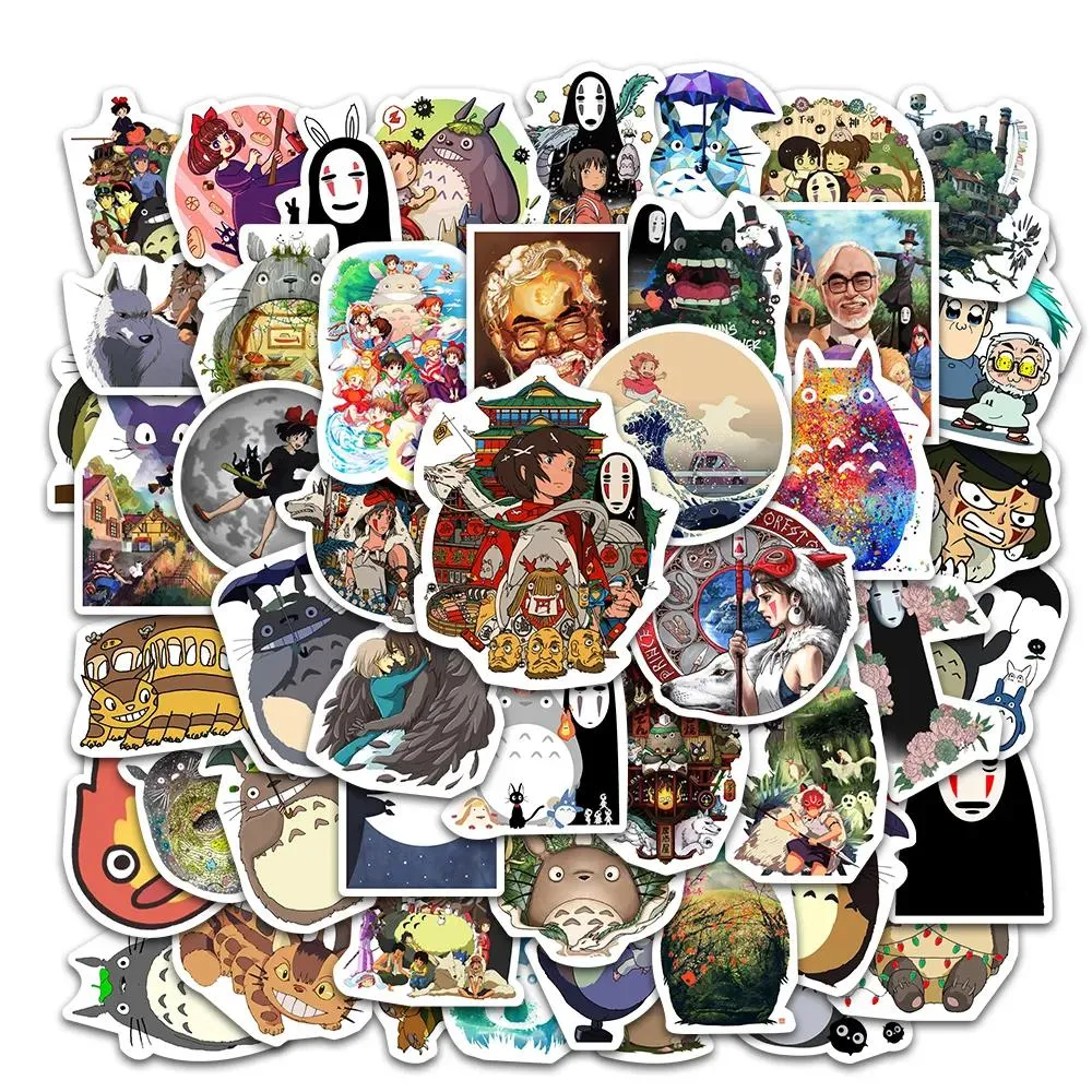 Car sticker 10/50/Anime Stickers Totoro Spirited Away Princess Mononoke Ghibli Hayao Miyazaki Aesthetic Student Stationery Sticker