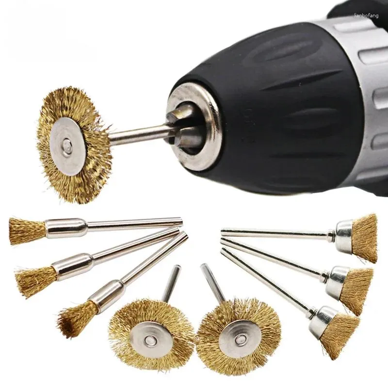 10pcs Copper Wire Wheel Brushes Die Grinder Rotary Tool Electric For The Engraver