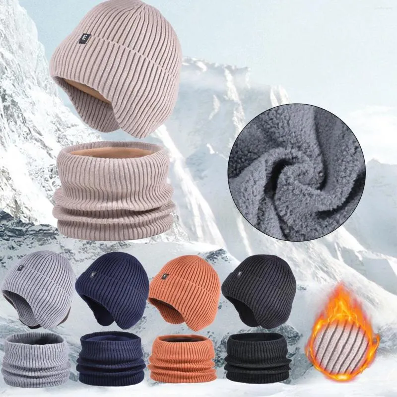 Ball Caps Wintermuts Sjaal Set Unisex Warme gebreide en cirkelhandschoenen voor heren