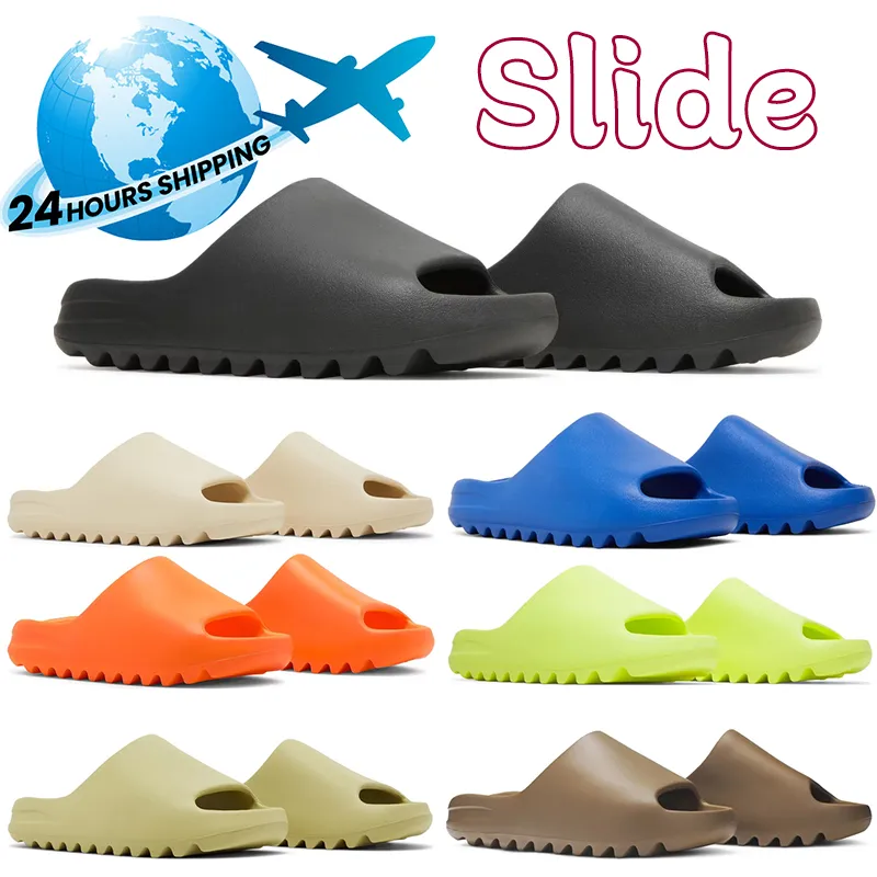 Sandales Classic Designer Slides Slide Men Femmes Slippers Slider Onyx Bone Desert Sand Resin Glow Azure Pure Las de lin extérieur Traineurs de chaussures décontractées