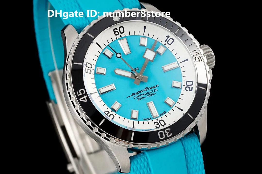 Luksusowy A17376211L2S1 44 Niebieskie męskie zegarek SW200 Automatyczna stal ze stali nierdzewnej ceramiczna ramka szafirowa Crystal Classic Randwatch 3 kolory