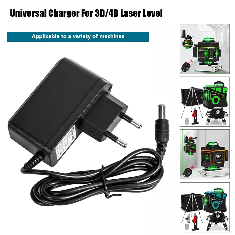 1 unidade (dc) 5v 0,5a carregador universal para bateria de lítio de nível a laser 3d/4d plugue ue adaptador de energia ac acessório de nível a laser