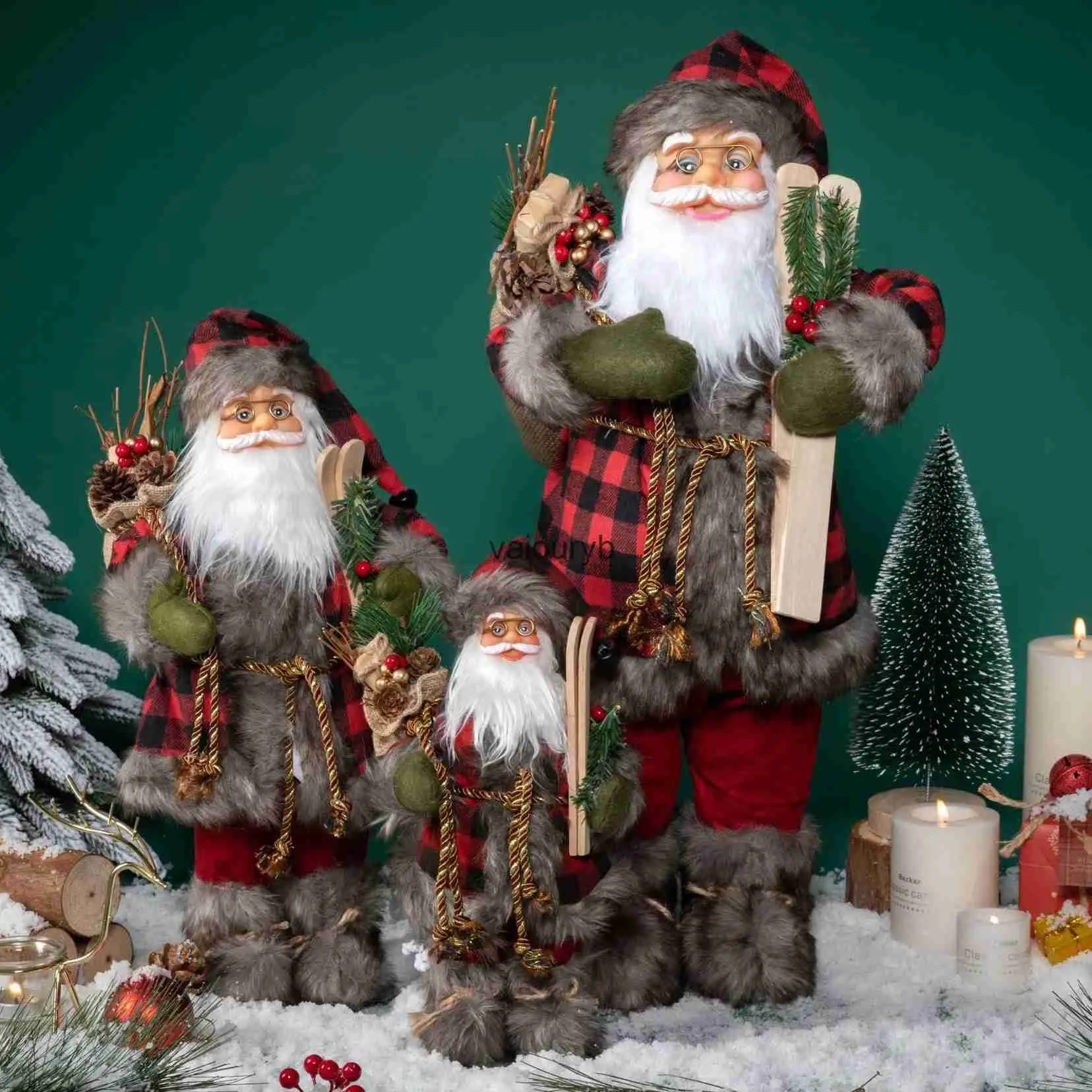 Julleksak leveranser söta jultomten stående docka julgran figurer plysch leksak prydnad xmas semester party dekor leveranser ldren's presentvaiduryb