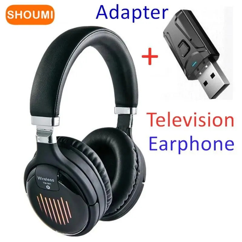 Kopfhörer Shoumi Drahtlose Kopfhörer Großer Ohrenschützer Bluetooth-Kopfhörer mit Fernsehadapter Headset mit Mikrofon für Telefone XiaoMi Samsung TV