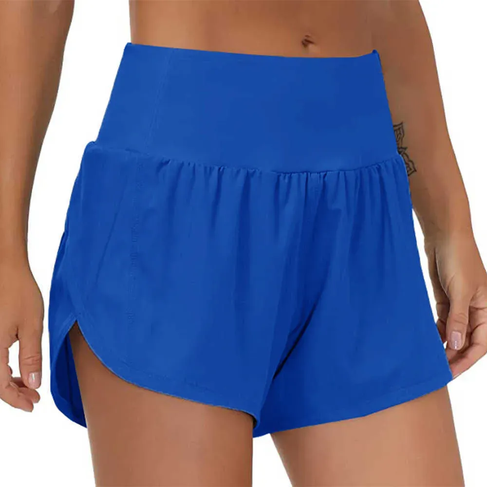 Lu-18 Short de sport à séchage rapide pour femmes, faux deux pièces résistant à la lumière, doublé, Leggings de Yoga, course à pied, Golf, motard, 83