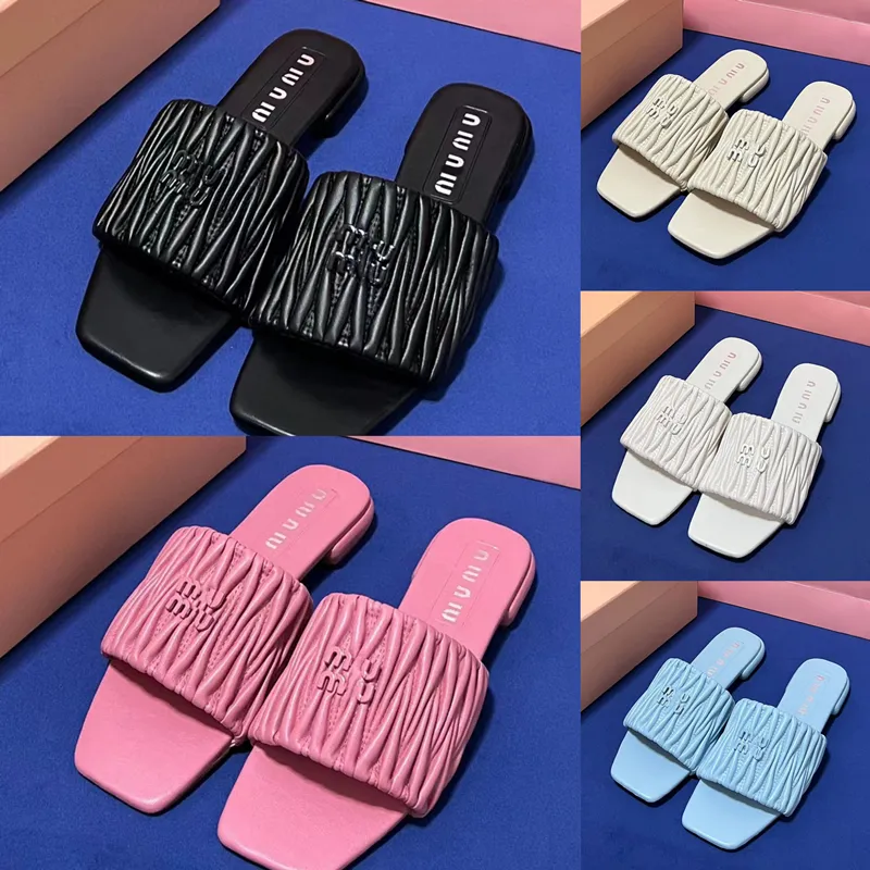 Slipper Designer Slides Women Sandals Luxury Casual slippers for Spring and Autumn Summer designer leather ladies sandals Comfort Padded Front Strap Shoe