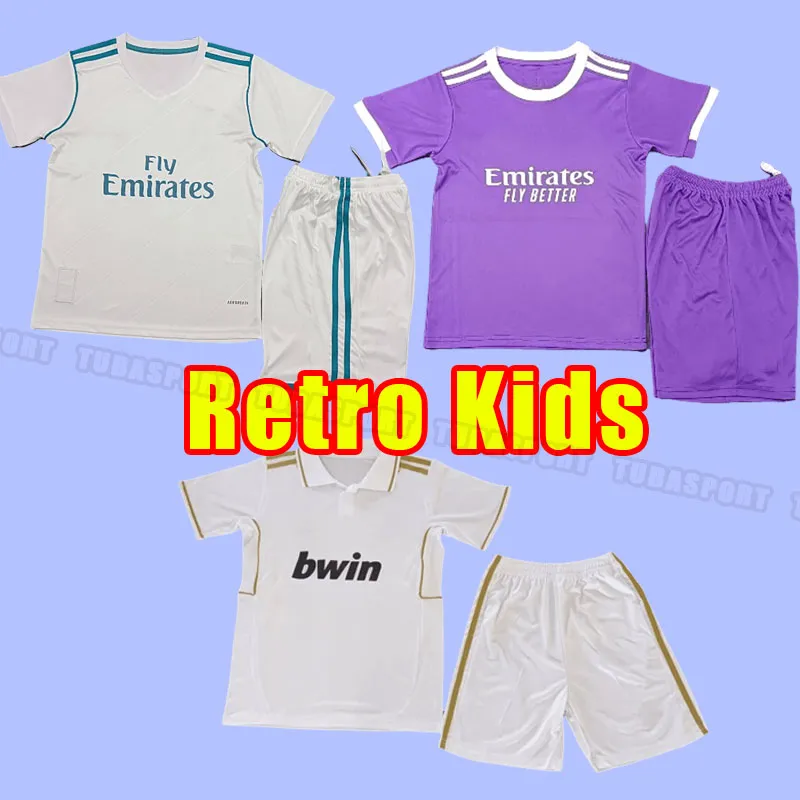 Enfants Raul Redondo maillots de football rétro Roberto Carlos Hierro Seedorf GUTI SUKER ReAl MadridS maillot de football vintage ronaldo 11 12 16 17 2011 2012 2016 enfant