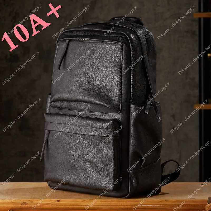 10A+ High quality bag Large Tanned Cowhide Backpack Men's Genuine Leather Business Computer Bags Handmade Capacity Travel Fashionable Vegetable and Trendy