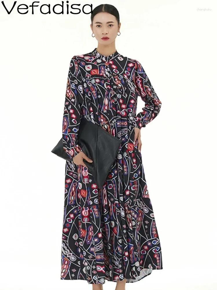 Casual Dresses Vefadisa 2024 Spring Summer Pattern Swing Red Print stor lös klänning Personlig trendig tjej Fashion Wear's Wear ZY3882