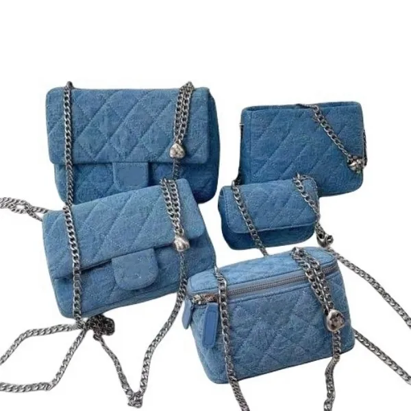 Sac à main en Denim de luxe pour femmes, sac à bandoulière, fourre-tout de qualité miroir, pochette