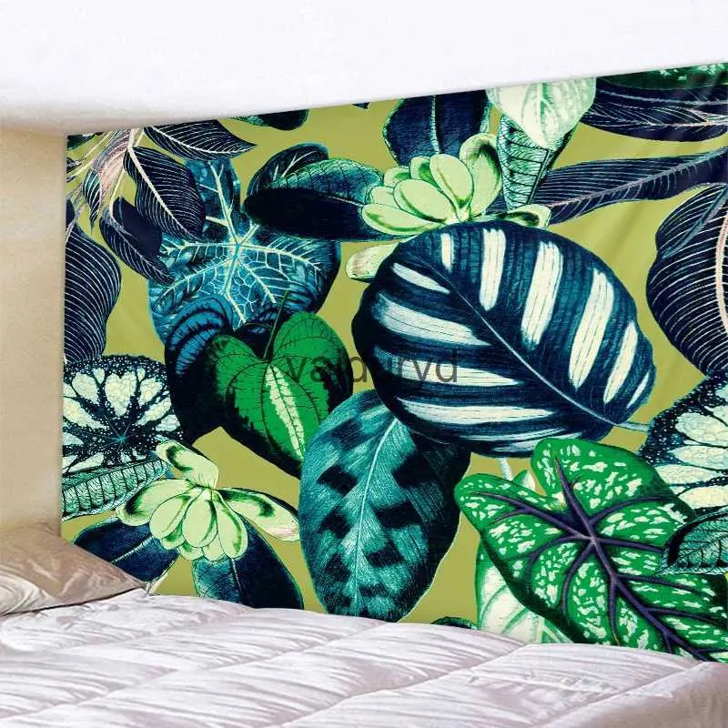 Tapisseries Plante tropicale feuille impression tapisserie tenture murale nordique ins maison salon chambre tissu peinture fond décorationvaiduryd