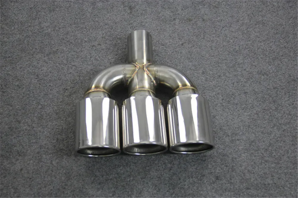 Auto Parts Accessories Three-out Exhaust Pipe Outlet 76 89mm Car Styling 304 Stainless Steel Muffler Tip Nozzles