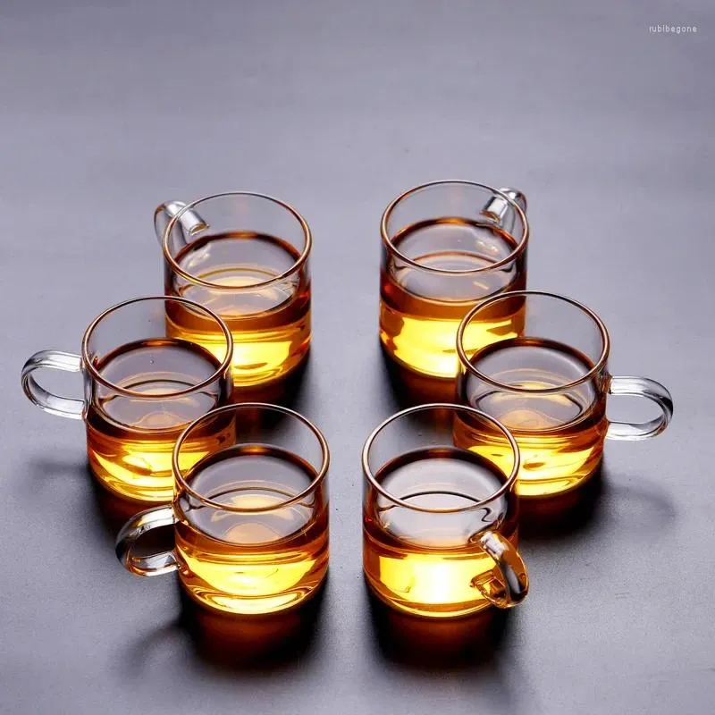 Zestawy herbaciarni zagęszczona ciepła szklana herbata kwiatowa prosta uchwyt kubek przez przezroczysty pasek borokrzemian