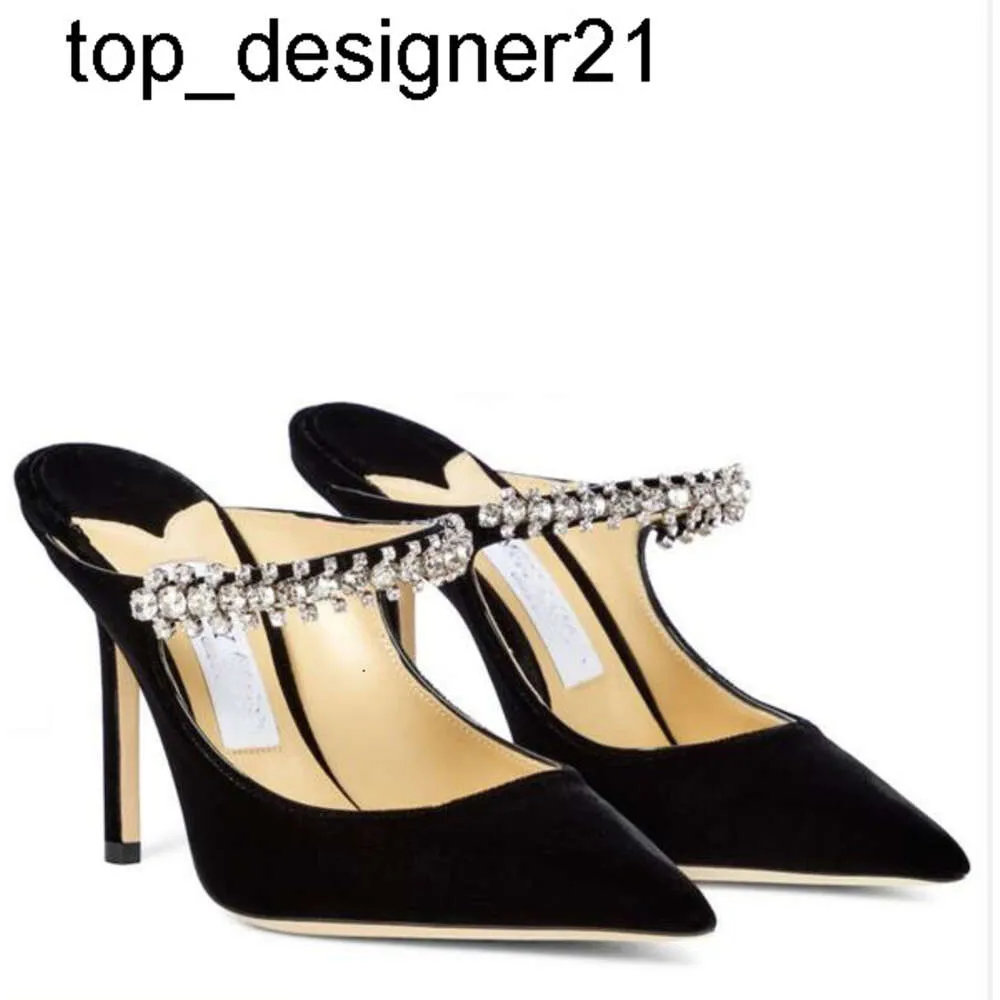 Nouveau luxe américain dames chaussures en daim été nouveaux talons hauts pointus Bing embelli mules en cuir imprimé serpent strass sexy marque de mode sandales chaussures pour femmes