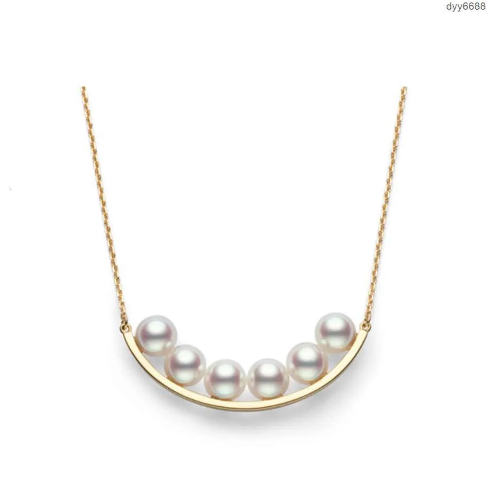 Tiffanylris ace Pendant Pearl Necklaces Smiley Necklace Same Simple Temperament Female Clavicle Chain and High-end Tiktok Goods
