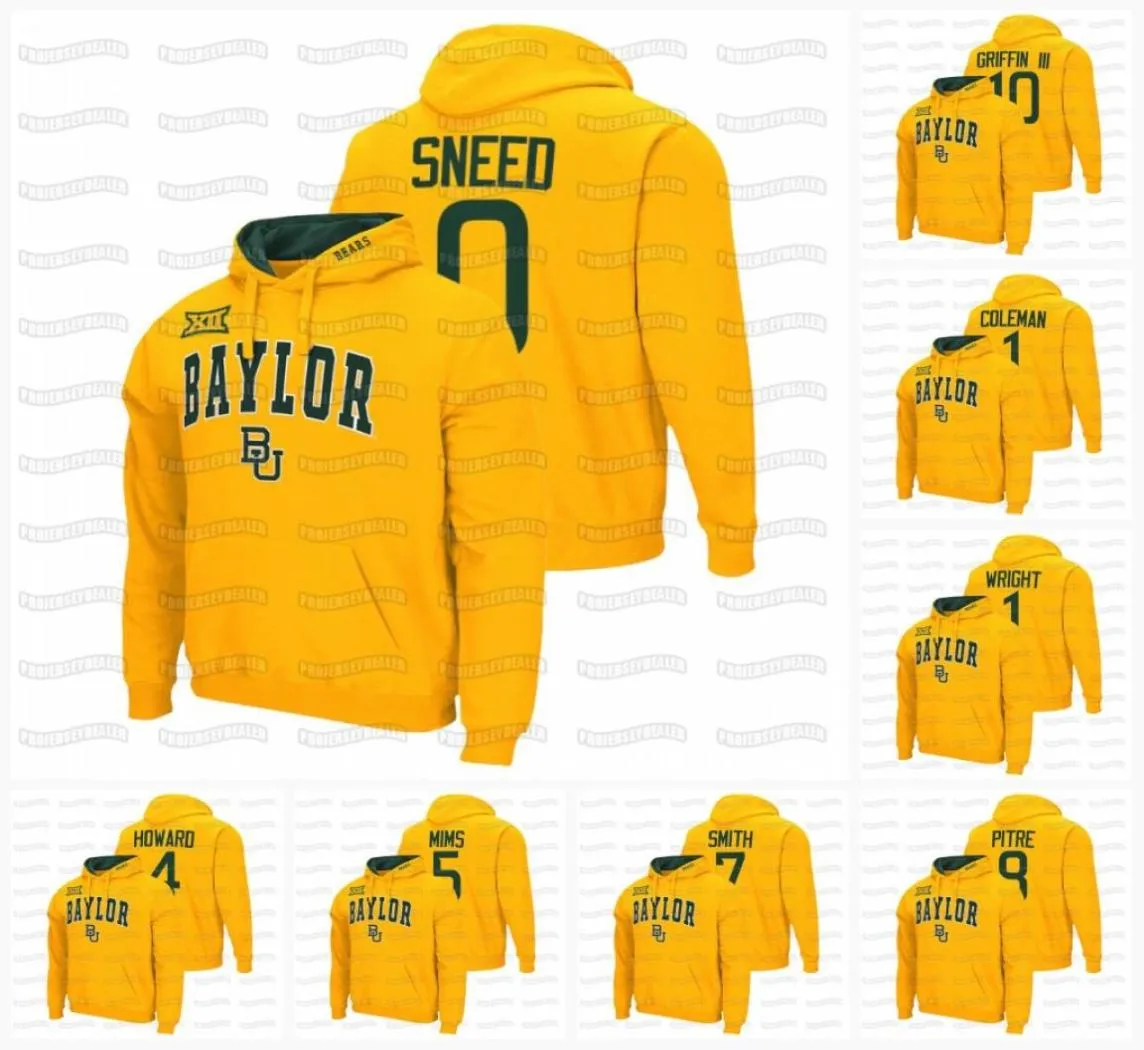 Baylor Bears College Football Hoodie 0 R.J. Sneed 5 Charlie Brewer Lovett Bohanon Zeno Fleeks Woods Ebner Utley Franklin7799570