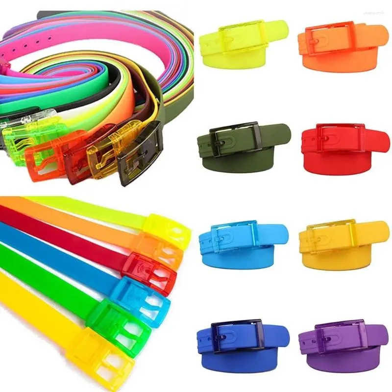 Belts Women Chic Design Candy Color Waist Band Square Pin Buckle Waistband Ladies Dress Strap Silicone Belt