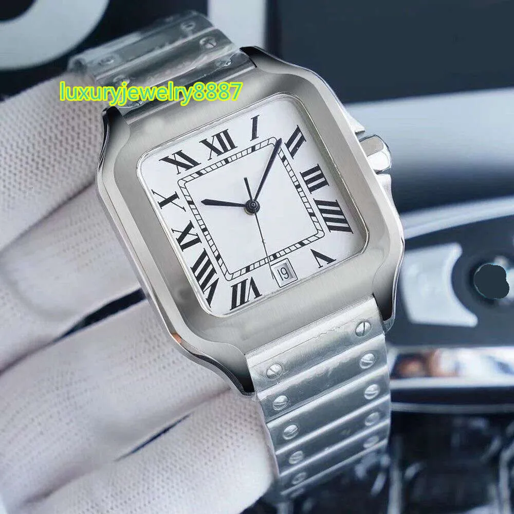 디자이너 도매 클래식 남성 럭셔리 스퀘어 시계 40mm Geneve Geneve Stainless Steel 기계식 시계 케이스 및 팔찌 패션 Lexwathces