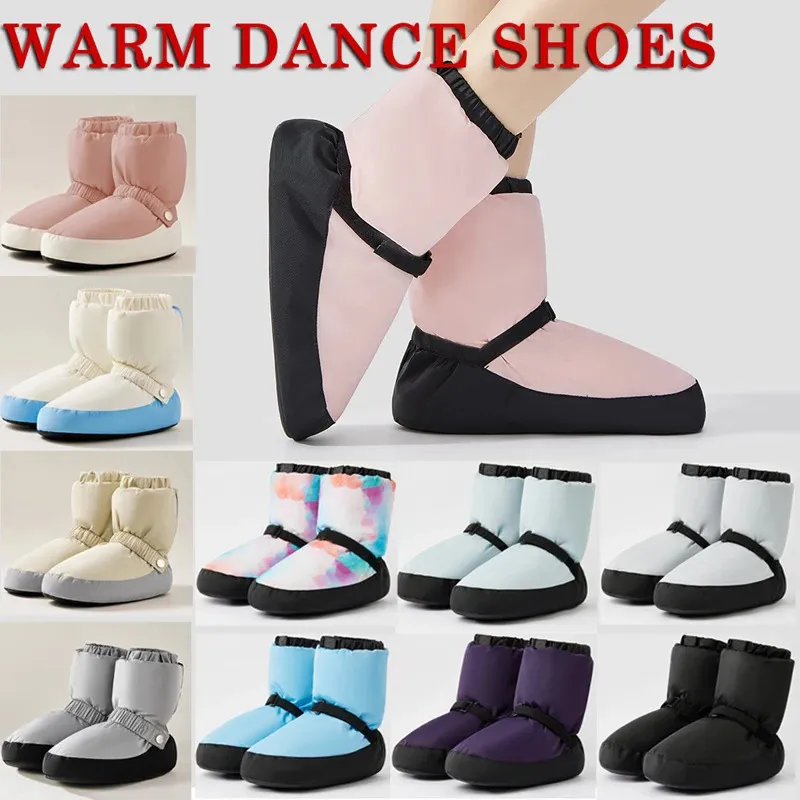 Adulte à semelles épaisses automne et hiver bottes courtes en coton femmes chaussures de danse de ballet chaudes à semelles souples avec chaussure d'entraînement en coton pour dames 240117