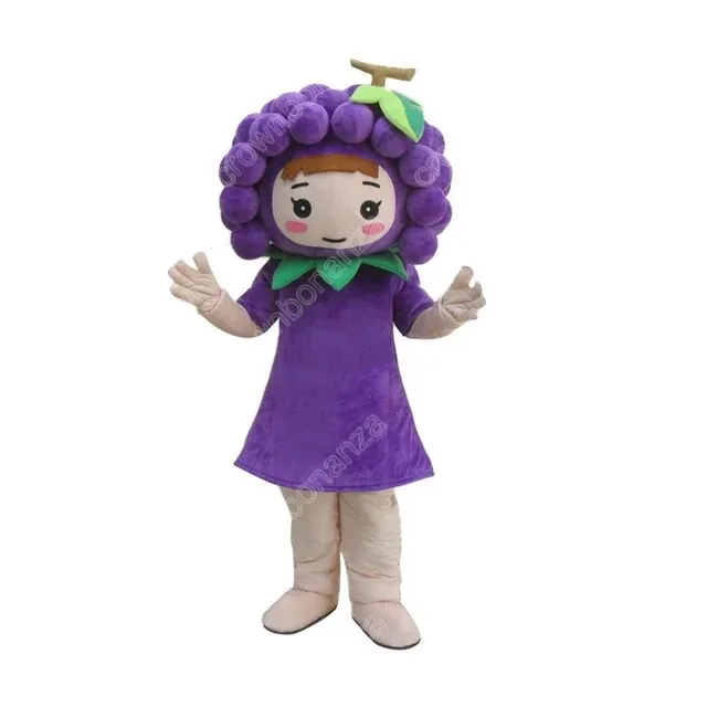 High Quality Custom Grape Mascot Costume Cartoon Character Outfit Suit Xmas Outdoor Party Festival Dress Promotional Advertising Clothings