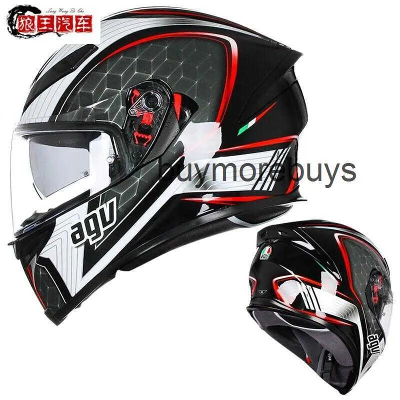 Casco de motocicleta abierto Agv k s de cara completa, casco completo antivaho de doble lente para motocicleta, casco para correr certificado, equipo de casco de motocicleta CVA2