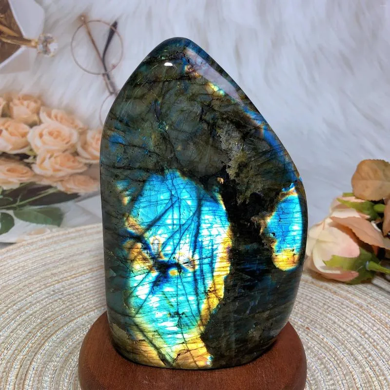 Decoratieve beeldjes Hoge kwaliteit natuurlijk kristal labradoriet Freeform Flash Energy Healing Groothandel Edelsteen Reiki Home Decorations Room