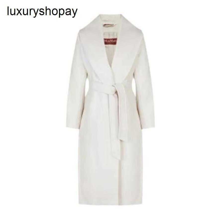 Топ Maxmaras кашемировое пальто женские с запахом пальто Maxmaras Studio женская коллекция Loriana Off White Wool Long Lo
