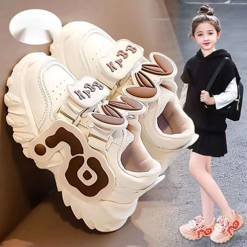 shoes baby kids Crocodile Girls' Sports 2024 New Leather Girl Thick Children's Dad Soft Sole Spring Shoes