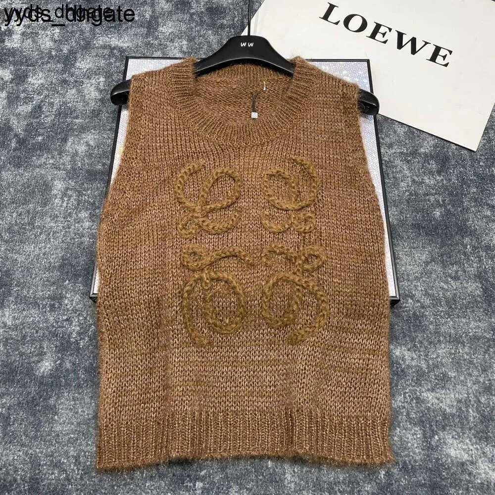Lowes nicchia 23 autunno/inverno nuovo design trendy marchio misto lana filato lettera gilet lavorato a maglia jacquard per la moda femminile MG7V