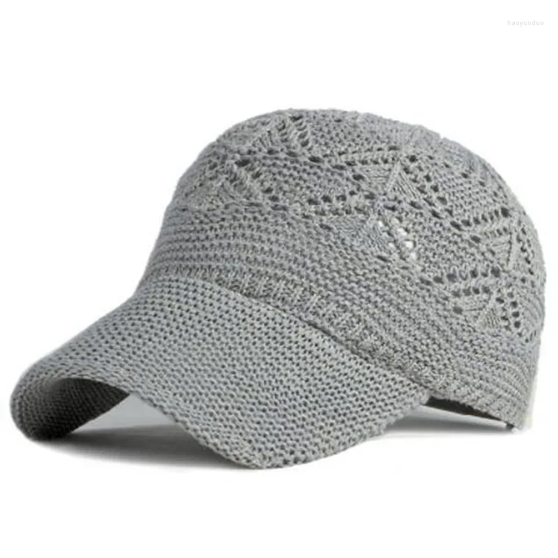 Ball Caps Summer Men Women Hollow Breathable Baseball Knitted Mesh Cap Solid Color Fashion Sports Snapback Hat Bone Sombrero