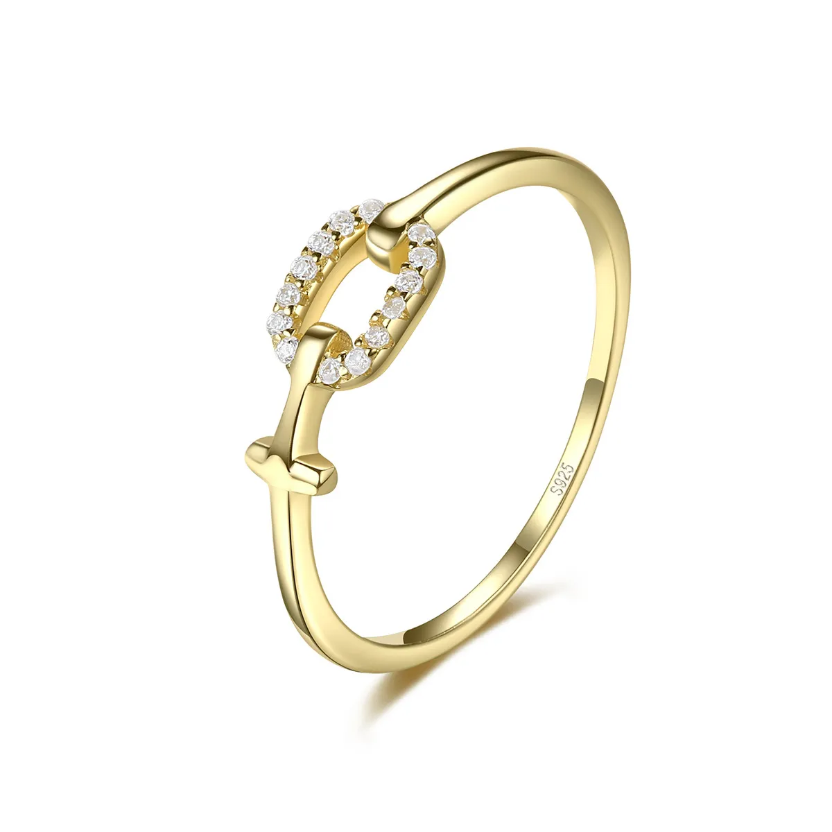 Pierścień krzyżowa AAA cyrkon s925 srebrna srebrna marka złota marka mody europejska i amerykańskie popularne kobiety biżuterii w Walentynki prezent SPC
