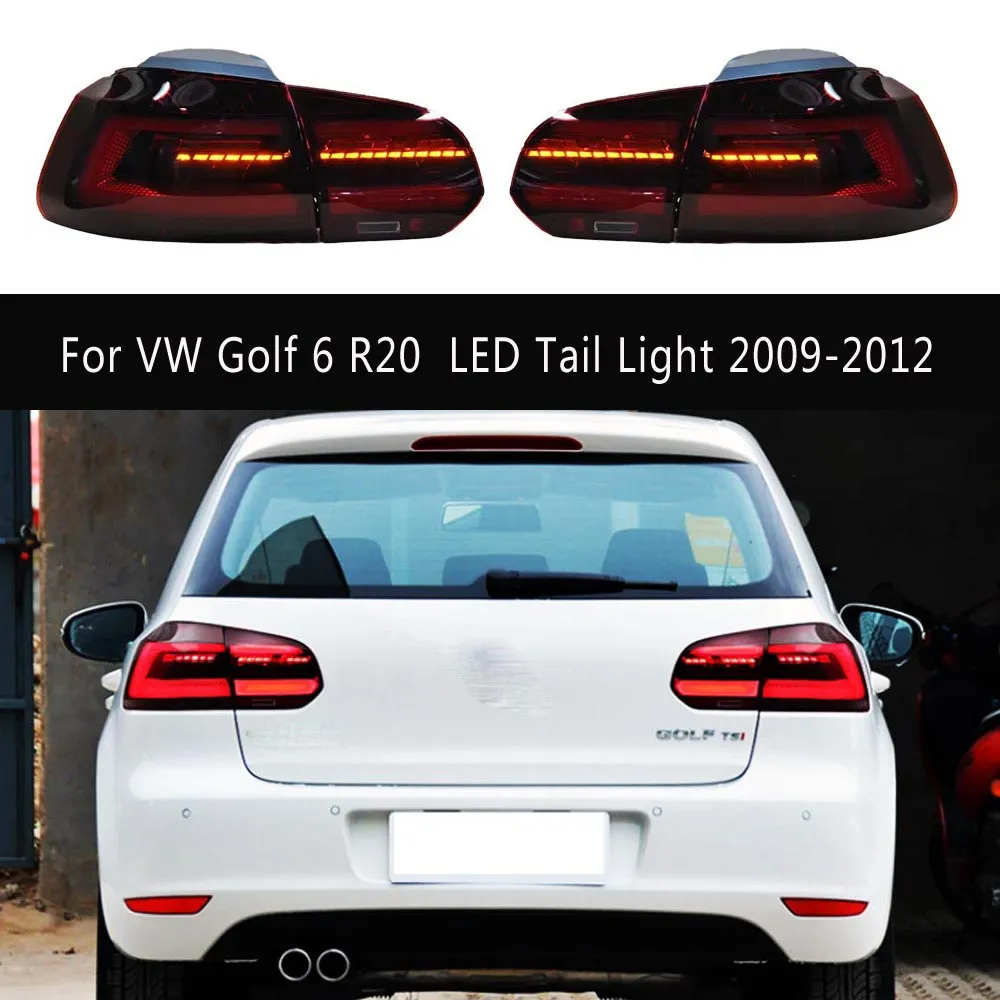 Akcesoria samochodowe Zespół Zespół tylnego hamulca Odwrotne światła biegowe dla VW Golf 6 R20 LED Light Ogon 09-12 Streamer Turn Sygnał tylna lampa